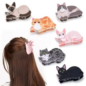 Cute Cat Kitten Hairpin for women hair clip